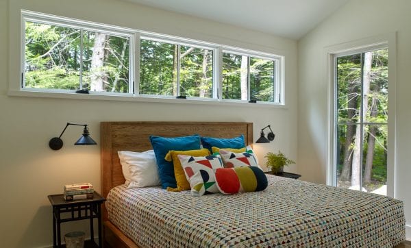 Light filled bedroom at Cozy Bear Cabin