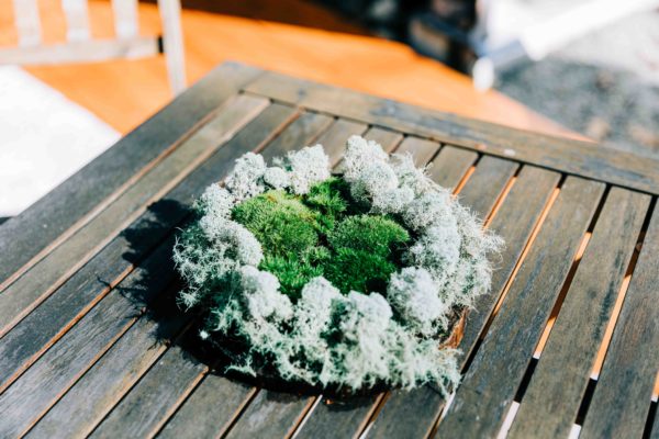 Moss table decor made by craftsmen
