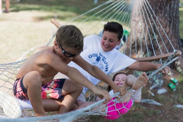 Summer picnic and fun on the hammock