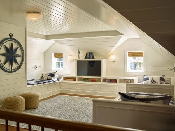 Bright, spacious room with a nautical theme.