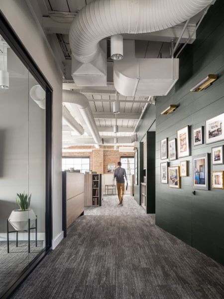 Meeting space and hall at Portland office