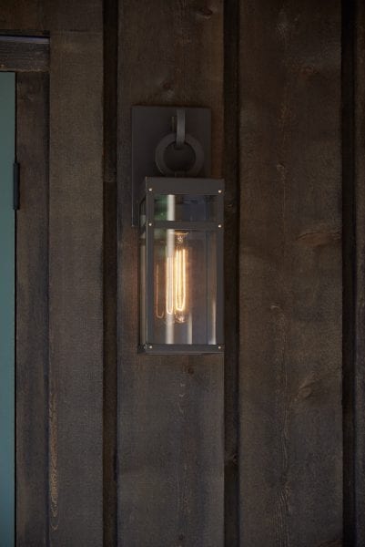 Rustic light in the entry at Cozy Bear Cabin
