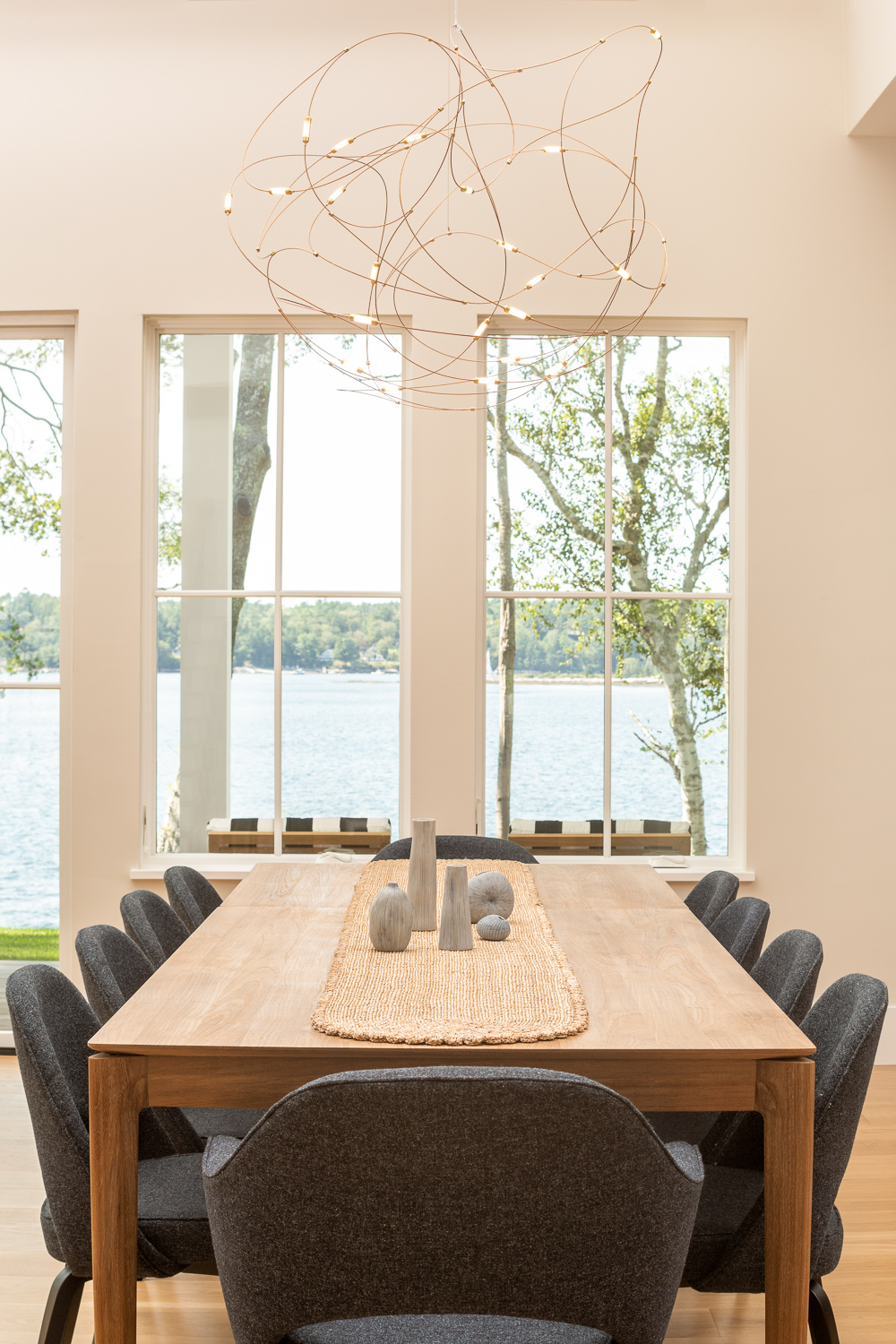 view of dining room table and Maine coast contemporary coastal modern