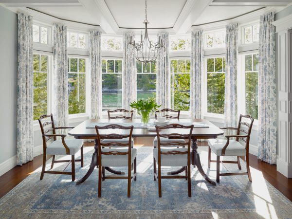 View of dinning room and bay windows