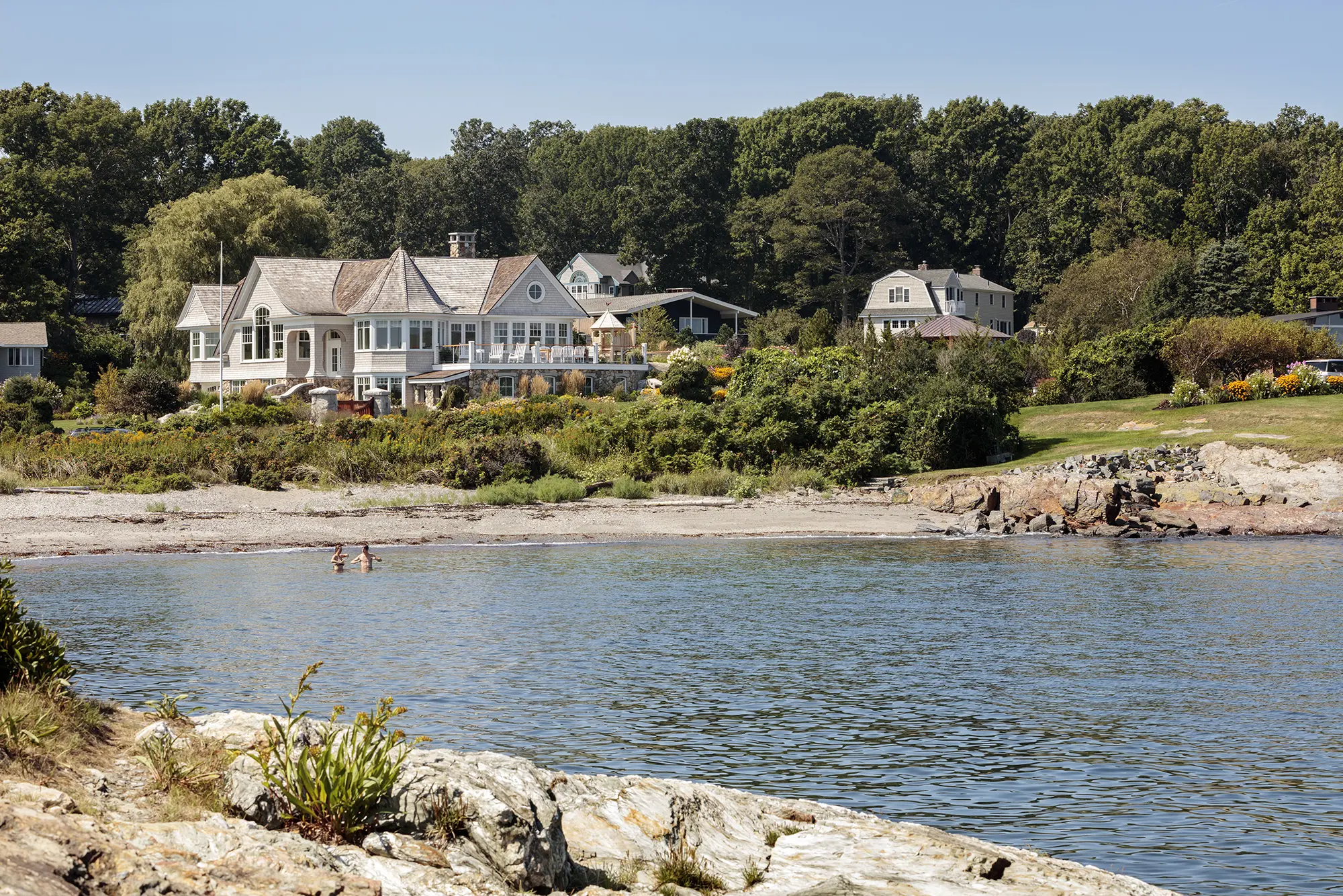 View from beach of house.