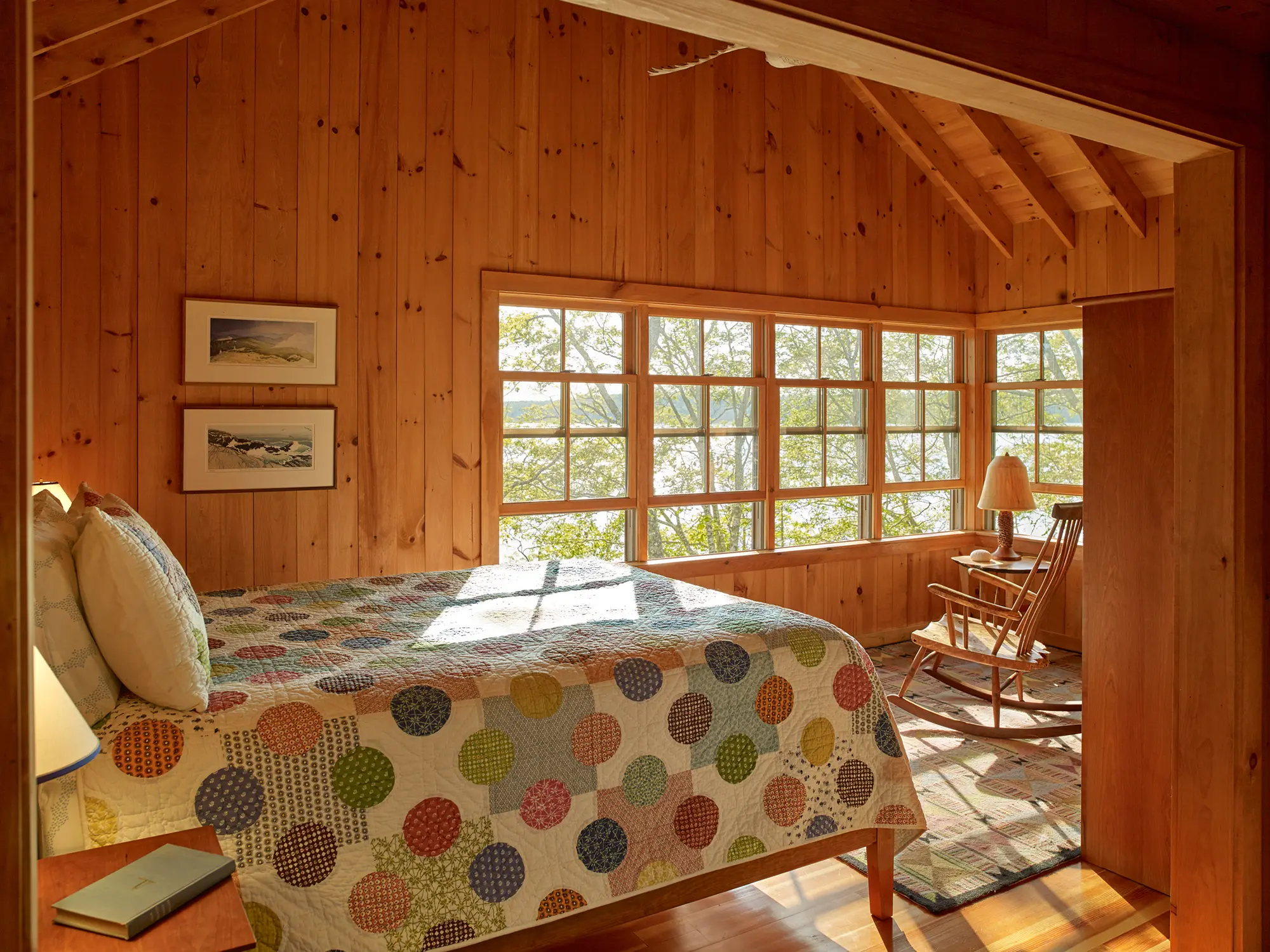 View of the light filled bedroom at Little Acorn Cottage