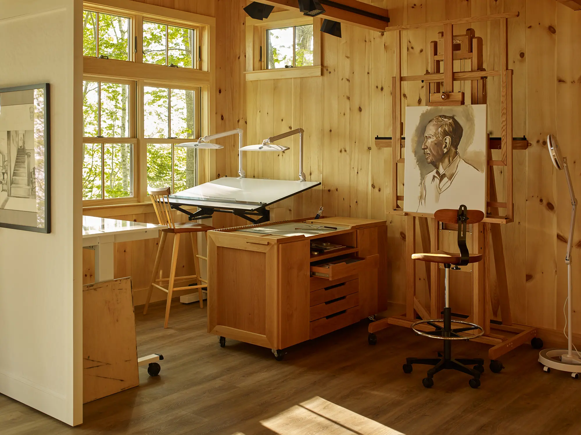 Drafted and drawing area with natural light at Little Acorn Cottage