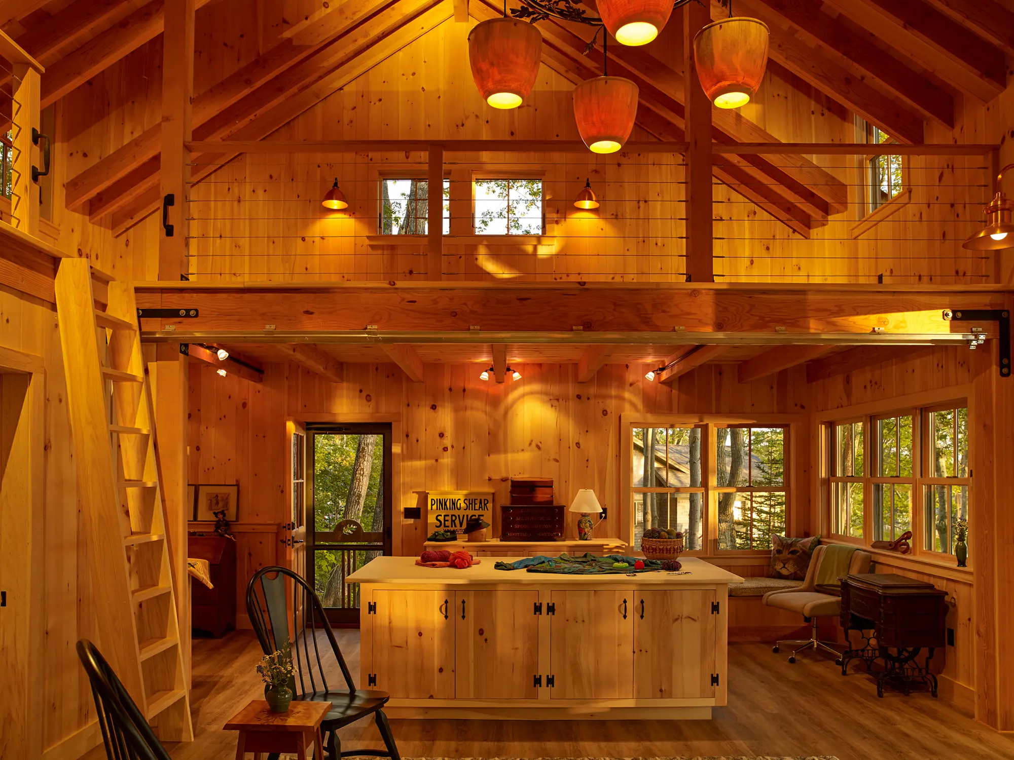 View of the loft above the craft area at Little Acorn Cottage