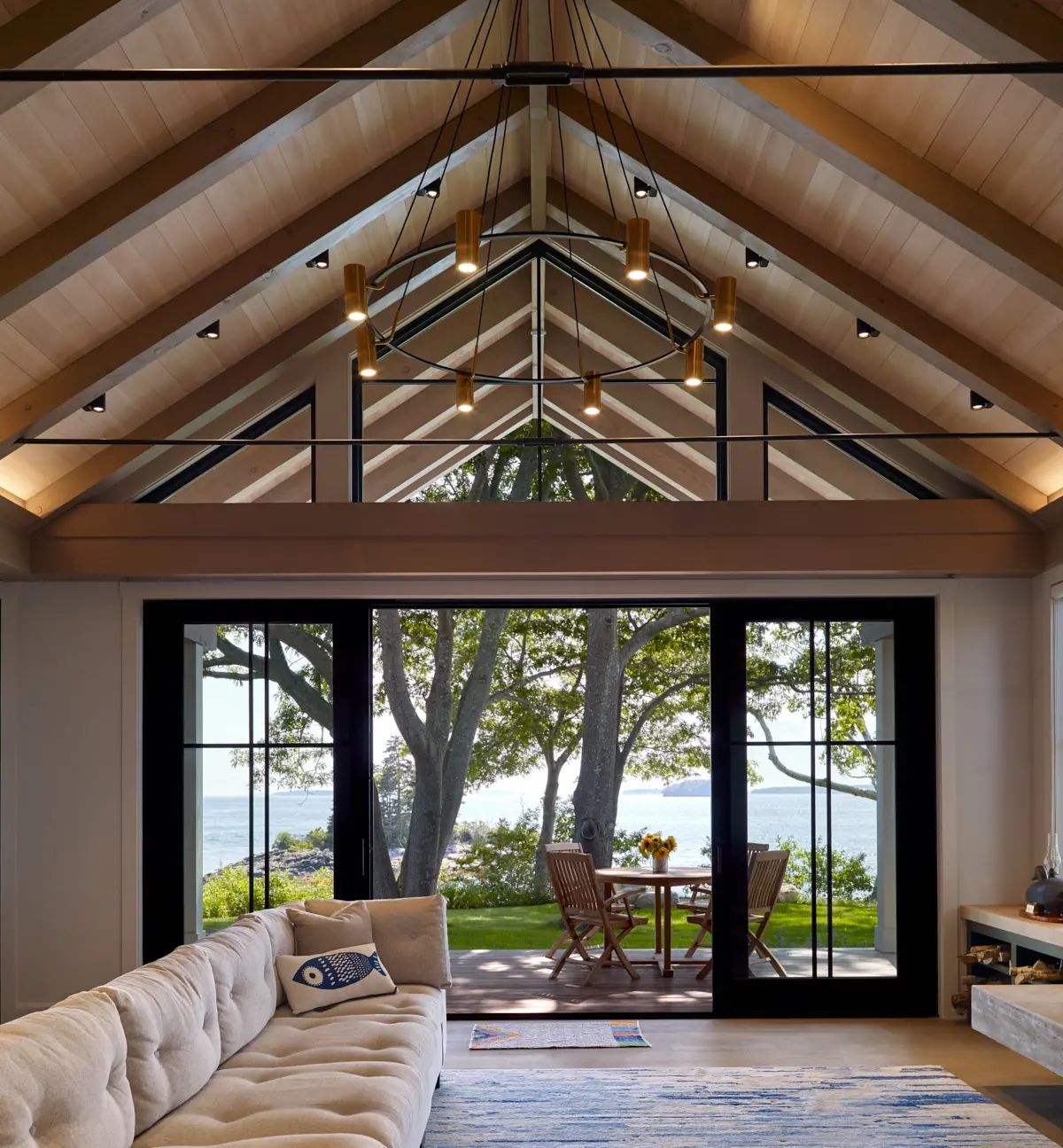 Industrail lighting and open views to coastline