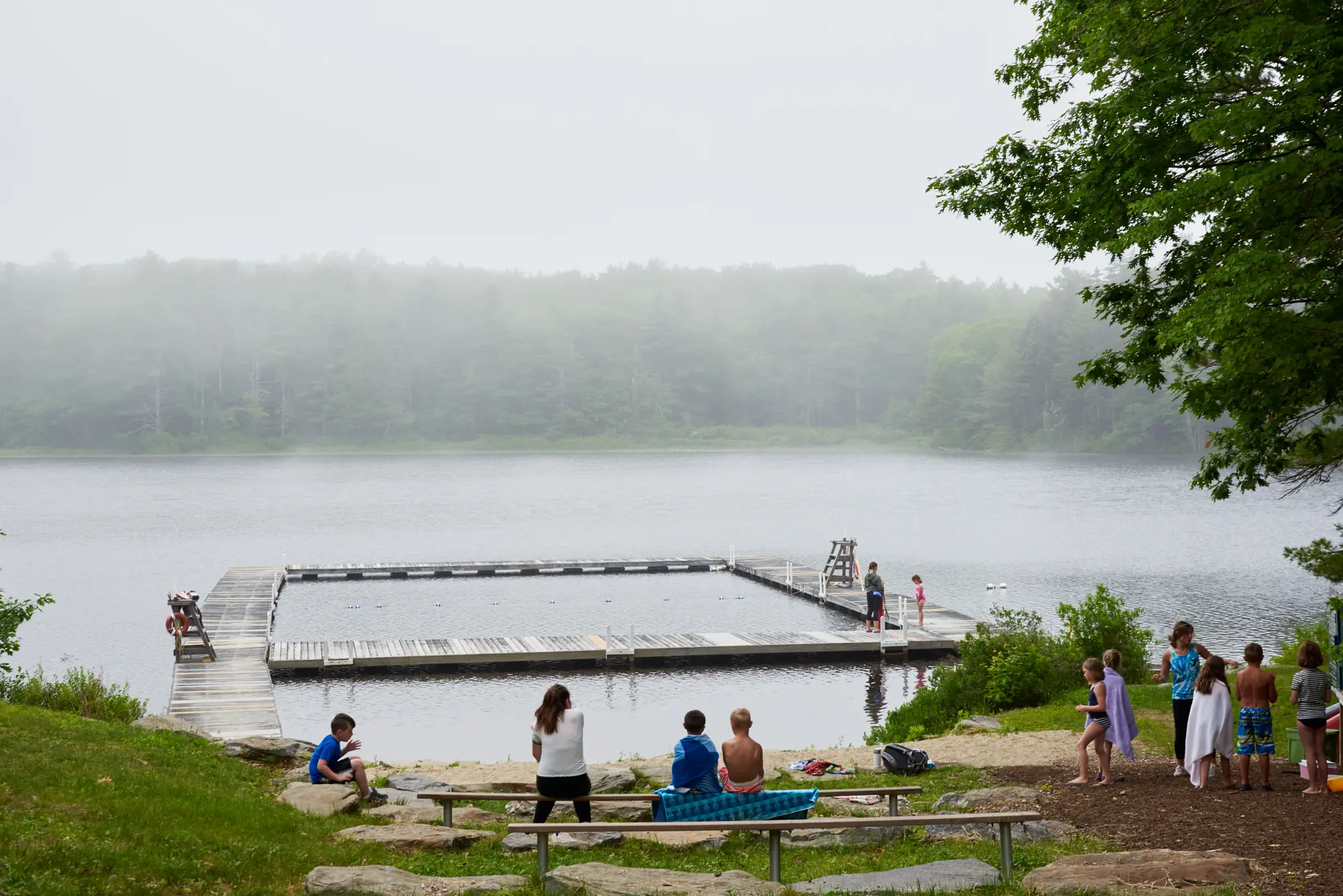 View of dock from bathhouse